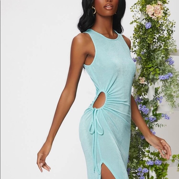 Blue women cute dress long sleeve fashion/ modern style dress - Picture 5 of 5